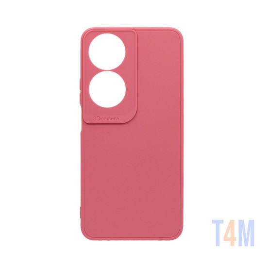 Funda de silicona suave con Marco de Cámara para Huawei Honor 90 Smart/Honor X7B Rosa