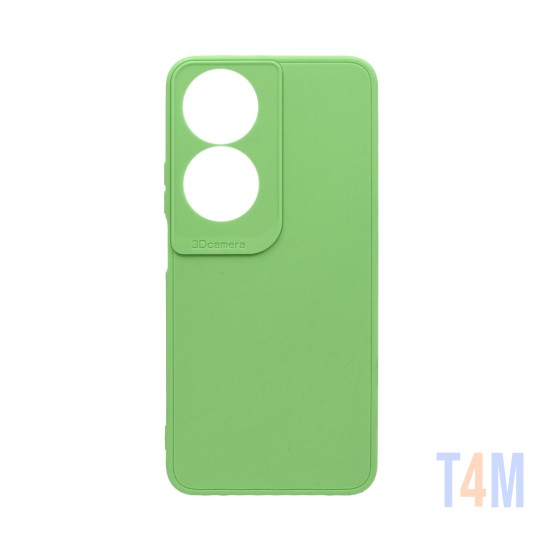 Soft Silicone Case with Camera Shield for Huawei Honor 90 Smart/Honor X7B Parrot Green