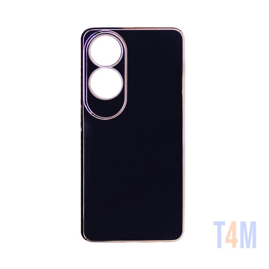 Funda de Silicona Diseño con Marco de Cámara para Oppo A60 Negro