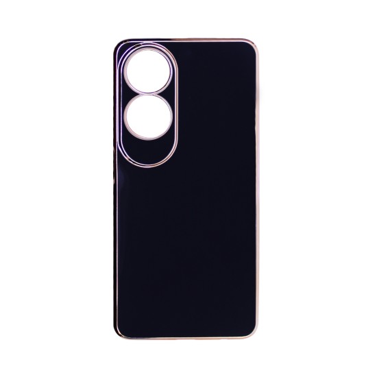 Capa de Silicone Designer com Moldura de Câmera para Oppo A60 Preto