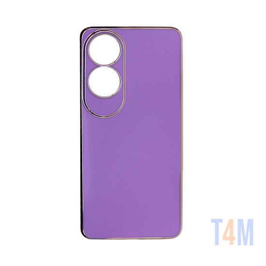 Funda de Silicona Diseño con Marco de Cámara para Oppo A60 Púrpura