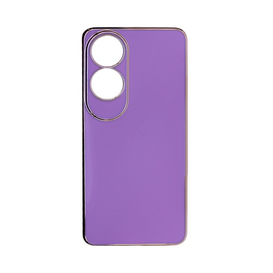 Capa de Silicone Designer com Moldura de Câmera para Oppo A60 Roxo