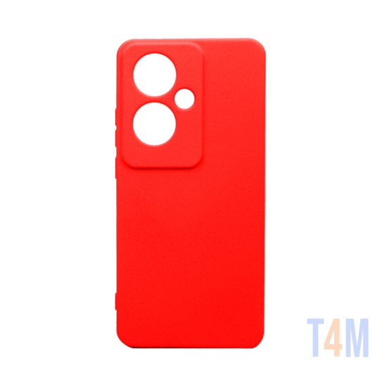 Capa de Silicone com Moldura de Câmera para Oppo Reno11 F Vermelho