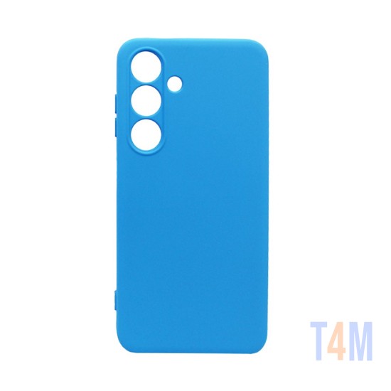 Capa de Silicone com Moldura de Câmera para Samsung Galaxy A55 5G Azul Céu