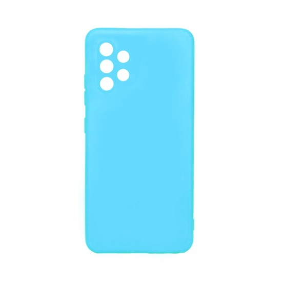 Silicone Case with Camera Shield for Samsung Galaxy M52 5G/A32 5G Light Blue