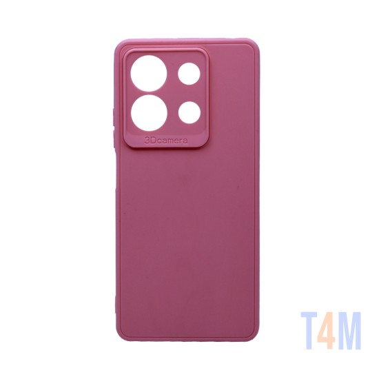 Capa de Silicone Macio com Moldura de Câmera para Xiaomi Redmi Note 13 Pro 5G Rosa