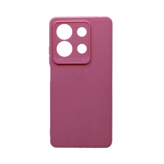 Capa de Silicone Macio com Moldura de Câmera para Xiaomi Redmi Note 13 Pro 5G Rosa