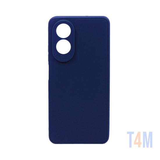 Capa de Silicone Macio com Moldura de Câmera para Oppo A18 4G/A38 4G Azul Escuro