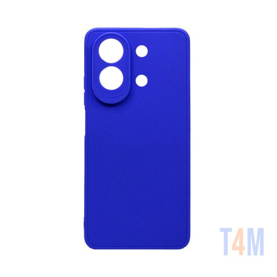 Capa de Silicone Macio com Moldura de Câmera para Xiaomi Redmi Note 13 4G Azul Escuro