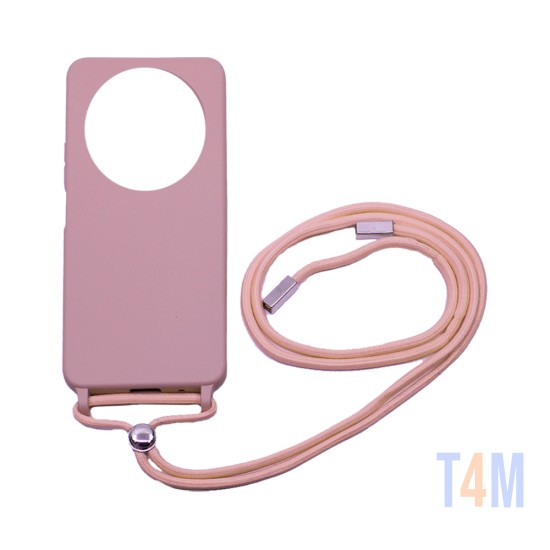 Funda de Silicona con Cuerda para Xiaomi Redmi A3 Rosa