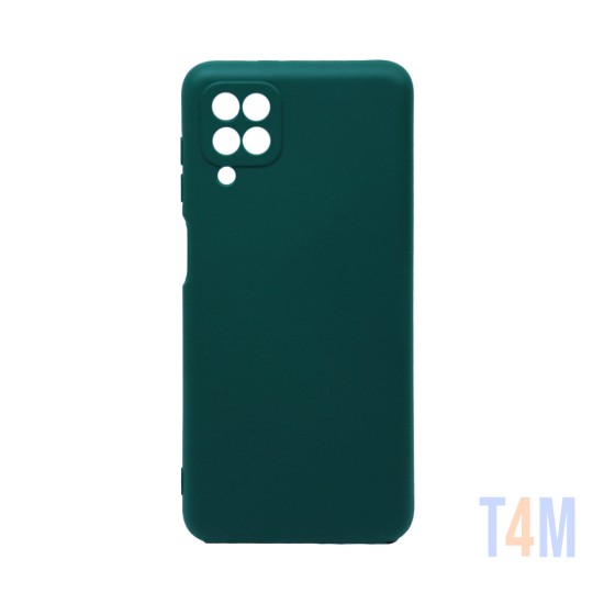 Funda de Silicona con Marco de Cámara para Samsung Galaxy A12 4G/A12 5G Verde Oscuro