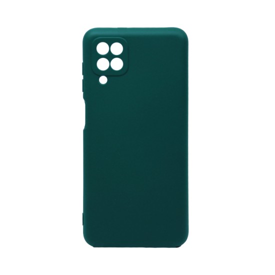 Capa de Silicone com Moldura de Câmera para Samsung Galaxy A12 4G/A12 5G Verde Escuro