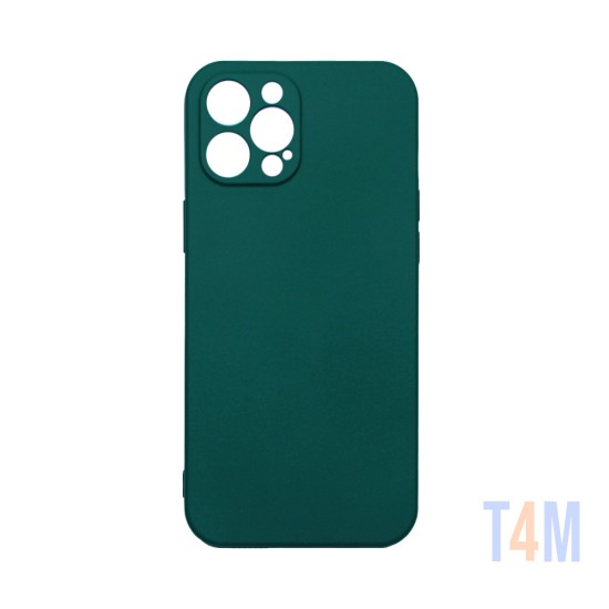 Funda de Silicona con Marco de Cámara para Apple iPhone 12 Pro Max Verde Oscuro