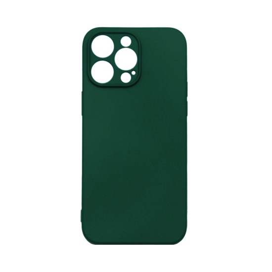 Silicone Case with Camera Shield for Apple iPhone 15 Pro Max Dark Green