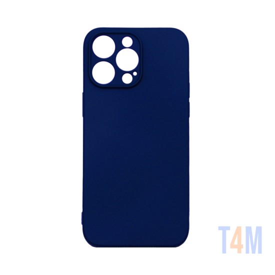 Funda de Silicona con Marco de Cámara para Apple iPhone 15 Pro Azul Oscuro