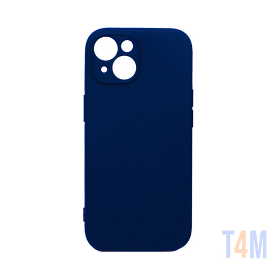 Funda de Silicona con Marco de Cámara para Apple iPhone 15 Azul Oscuro