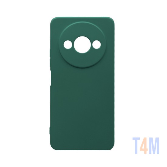 Capa de Silicone com Moldura de Câmera para Xiaomi Redmi A3 Verde Escuro