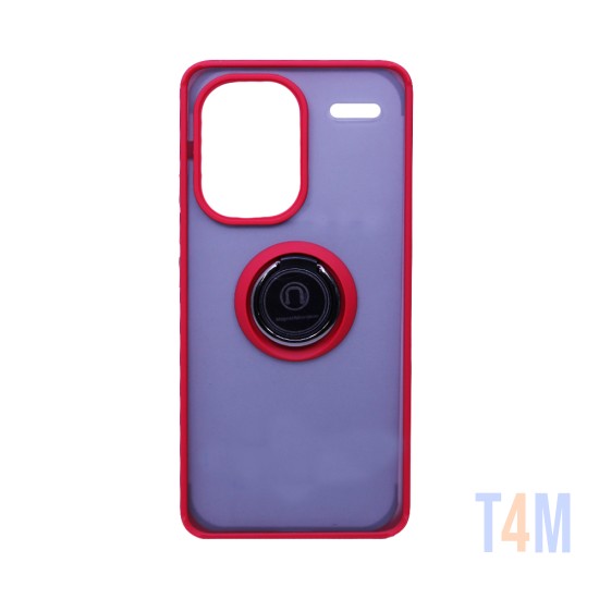 Funda con Anilla de Soporte para Xiaomi Redmi Note 13 Pro Plus 5G Rojo Ahumado