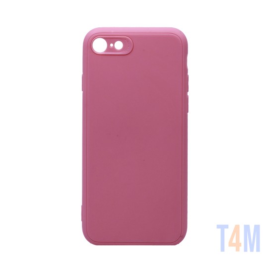 Funda de silicona suave con Marco de Cámara para Apple iPhone 7/iPhone 8/iPhone SE Rosa