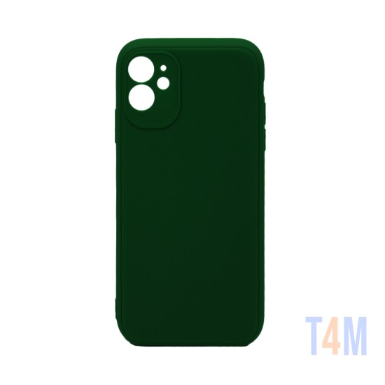 Funda de Silicona Suave con Marco de Cámara para Apple iPhone 11 Verde Oscuro