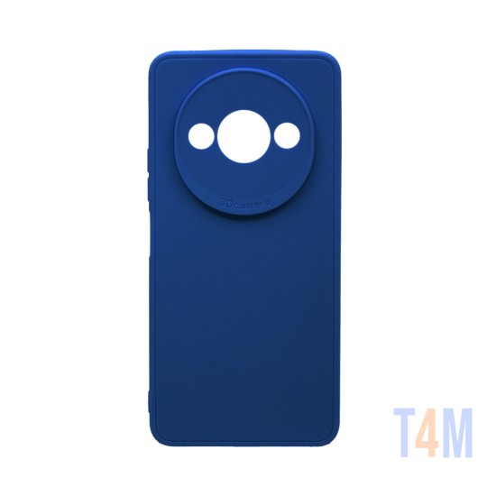 Capa de Silicone Macio com Moldura de Câmera para Xiaomi Redmi A3 Azul Escuro