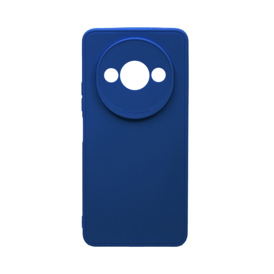 Capa de Silicone Macio com Moldura de Câmera para Xiaomi Redmi A3 Azul Escuro