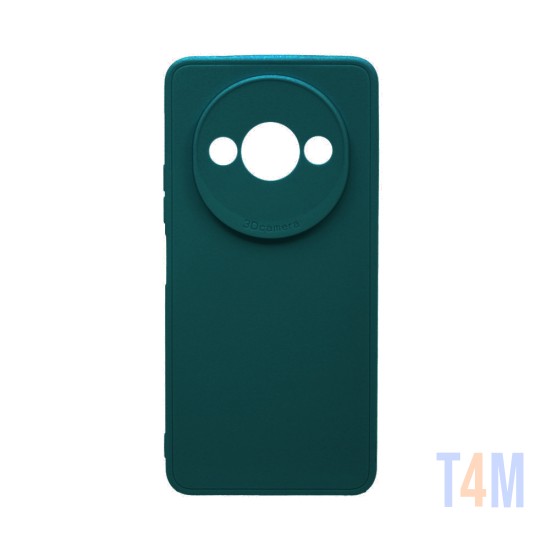 Capa de Silicone Macio com Moldura de Câmera para Xiaomi Redmi A3 Verde Escuro