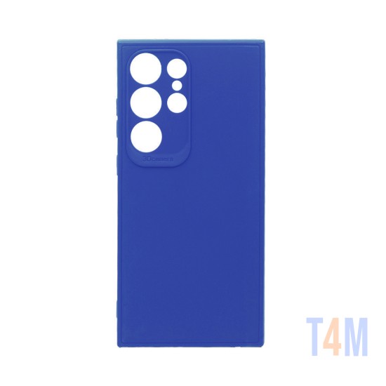 Capa de Silicone Macio com Moldura de Câmera para Samsung Galaxy S24 Ultra Azul Escuro