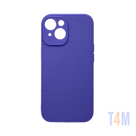 Capa de Silicone Macia com Moldura de Câmera para Apple iPhone 15 Roxo