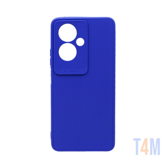 Capa de Silicone Macio com Moldura de Câmera para Oppo A79 5G Azul Escuro