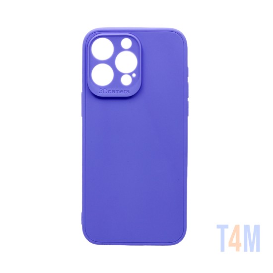 Soft Silicone Case with Camera Shield for Apple iPhone 15 Pro Max Purple