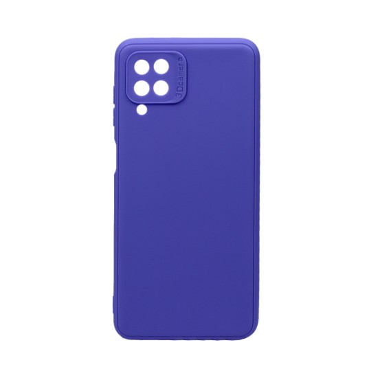 Capa de Silicone Macio com Moldura de Câmera para Samsung Galaxy A12 Roxo