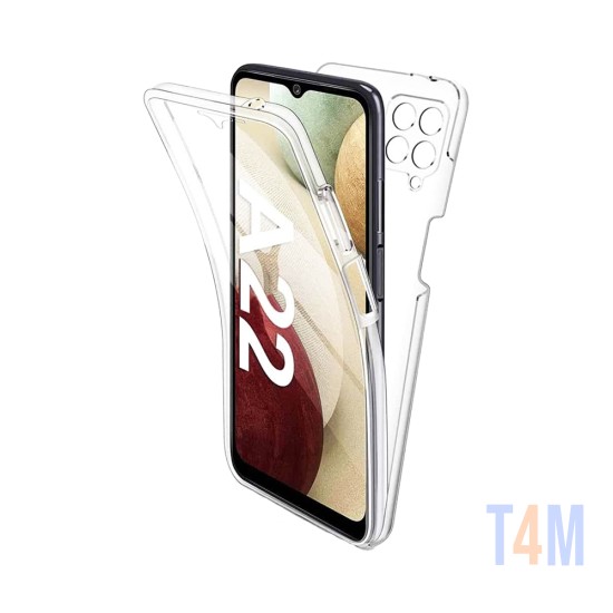 Capa de Silicone com Moldura da Câmera 360º para Samsung Galaxy A22 4G Transparente