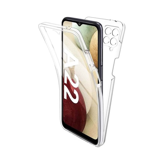 Capa de Silicone com Moldura da Câmera 360º para Samsung Galaxy A22 4G Transparente