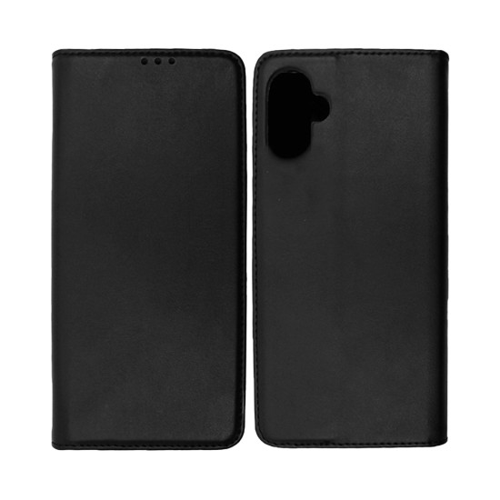 Leather Flip Cover with Internal Pocket For Samsung Galaxy A06 Black