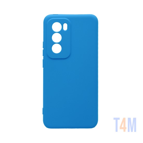 Capa de Silicone com Moldura de Câmera para Oppo Reno12 Azul