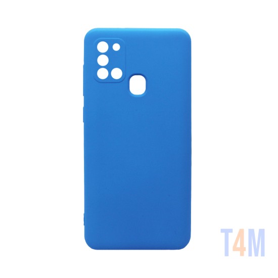 Capa de Silicone com Moldura de Câmera para Samsung Galaxy A21S Azul