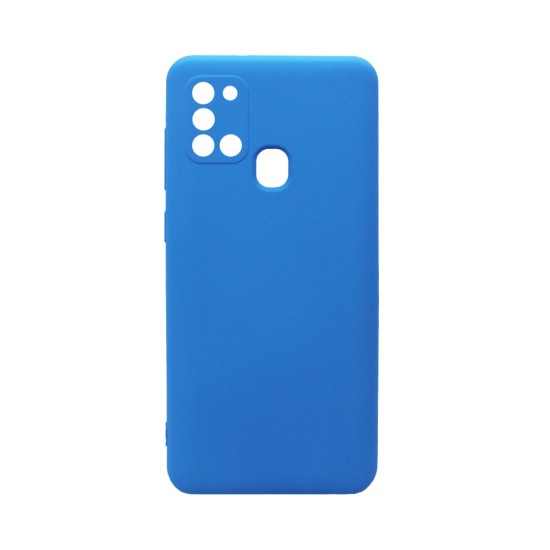 Capa de Silicone com Moldura de Câmera para Samsung Galaxy A21S Azul