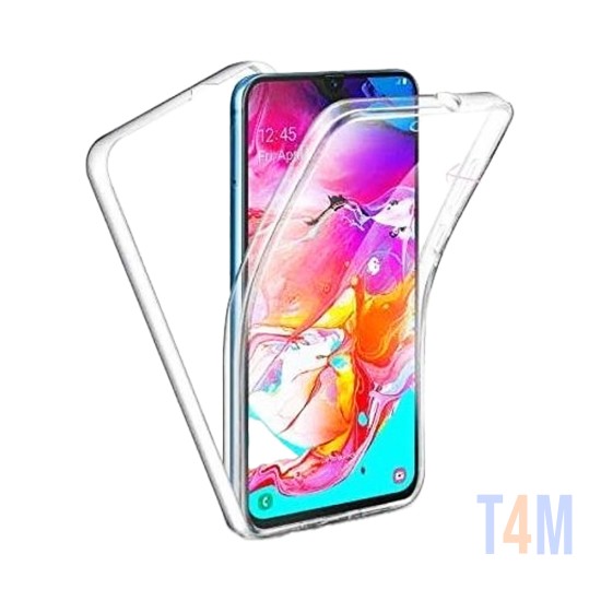 Capa de Silicone com Moldura da Câmera 360º para Samsung Galaxy A03S Transparente