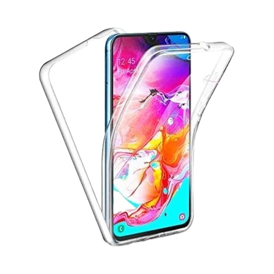 Capa de Silicone com Moldura da Câmera 360º para Samsung Galaxy A03S Transparente