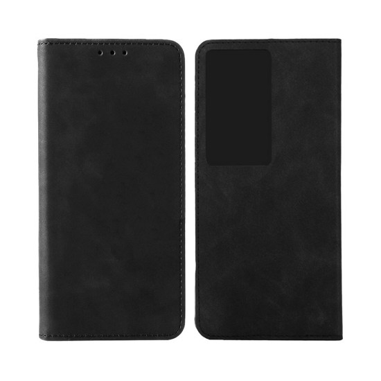 Capa Flip de Couro com Bolso Interno para Oppo Reno11 F Preto