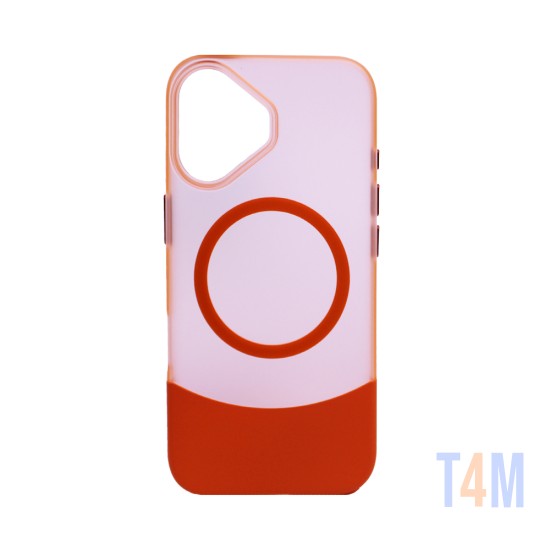 Capa de Silicone Designer Magnética para Apple iPhone 16 Laranja