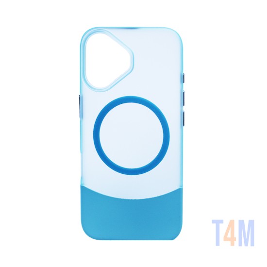 Capa de Silicone Designer Magnética para Apple iPhone 16 Azul