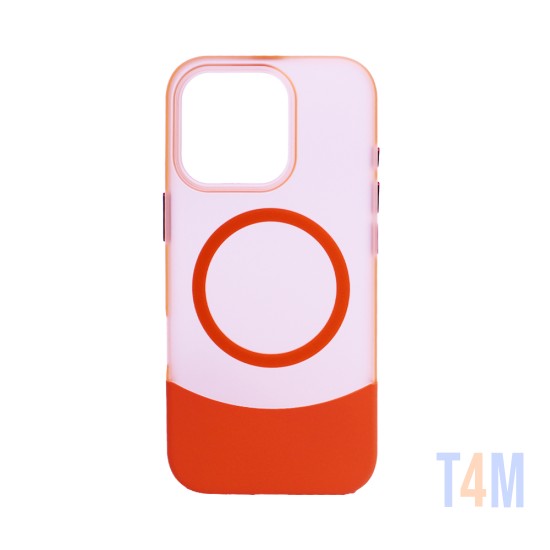 Designer Magnetic Sillicone Case for Apple iPhone 15 Pro Orange