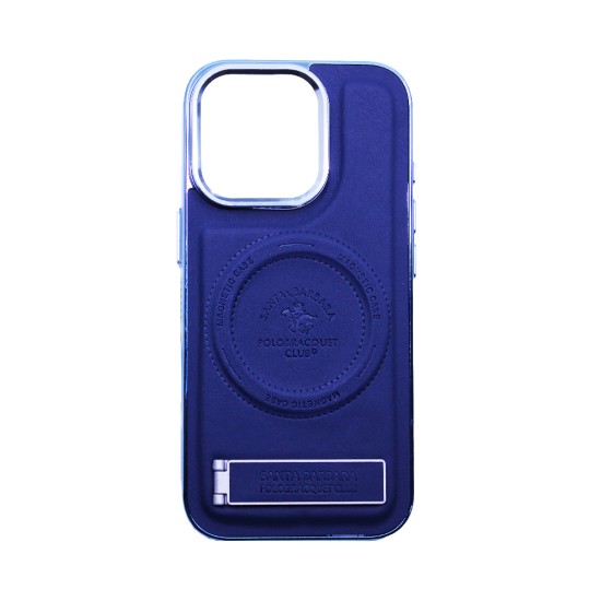 Designer Magnetic Hard Case with Support for Apple iPhone 16 Pro Blue