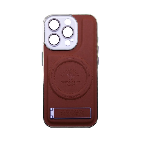 Designer Magnetic Hard Case with Support and Camera Protection for Apple iPhone 14 Pro Brown