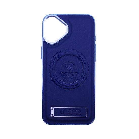 Designer Magnetic Hard Case with Support for Apple iPhone 16 Blue