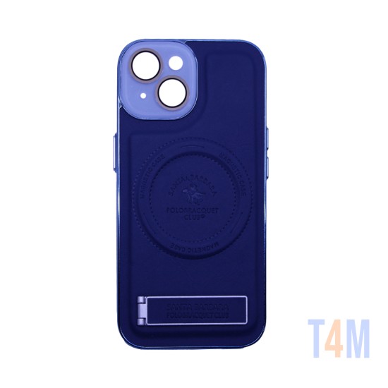 Designer Magnetic Hard Case with Support and Camera Protection for Apple iPhone 15 Blue