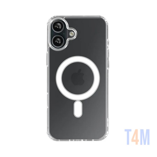 Capa de Silicone Magnética para Apple iPhone 16 Plus Transparente