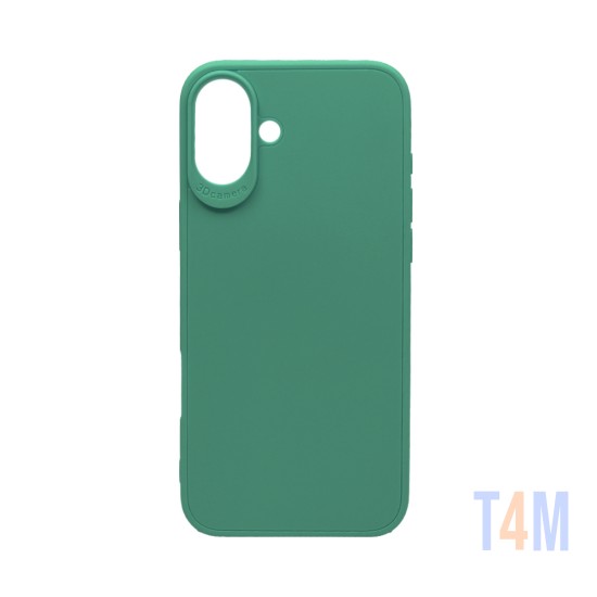 Funda de Silicona Suave para Apple iPhone 16 Verde Oscuro